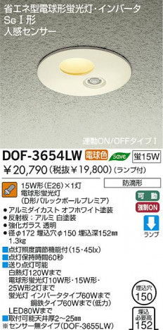 DAIKO �������� ����ŵ� �ʹ����󥵡��շָ�������������饤�� DOF-3654LW