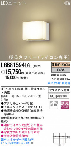 Panasonic LED �֥饱�å� LGB81594LG1 �ᥤ��̿�