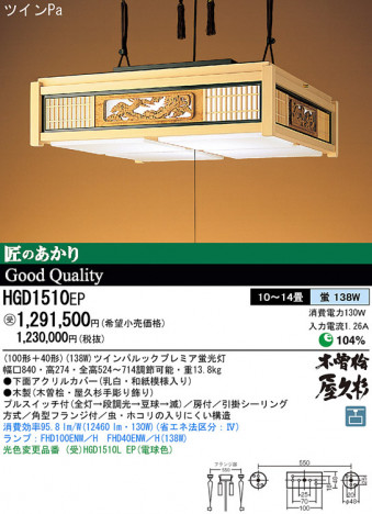 Panasonic �ڥ����� �������� HGD1510EP �ᥤ��̿�