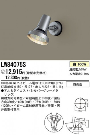 Panasonic �����ȥɥ� LW84075S �ᥤ��̿�