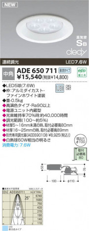 �������߾��� KOIZUMI LED�ⵤ̩������饤�� ADE650711 ������饤�� LED�����򿧥����ס� LED���� koizumi ade650711