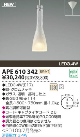 �������߾��� KOIZUMI LED�ڥ����� APE610342 �ڥ����� LED���ŵ忧�����ס� LED���� koizumi ape610342