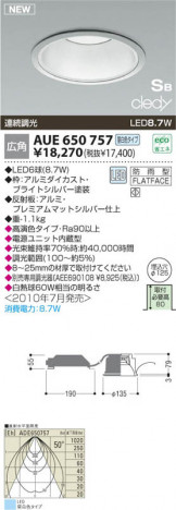 �������߾��� KOIZUMI LED�����ѥ�����饤�� AUE650757 �����ȥɥ��饤�� LED�����򿧥����ס� LED���� koizumi aue650757