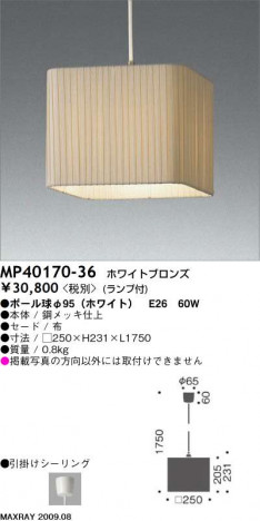 �ޥå����쥤 MAXRAY �ڥ����� MP40170-36