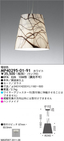 �ޥå����쥤 MAXRAY �ڥ����� MP40295-01-91