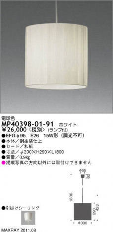 �ޥå����쥤 MAXRAY �ڥ����� MP40398-01-91