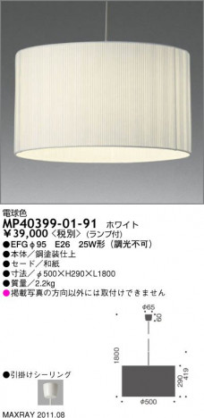 �ޥå����쥤 MAXRAY �ڥ����� MP40399-01-91