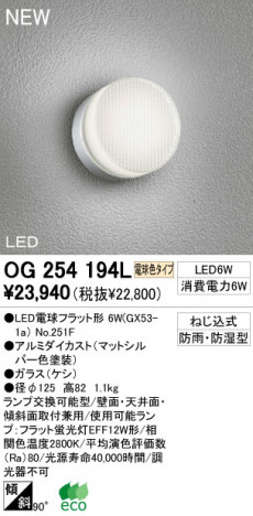 ODELIC LED �����ȥɥ� OG254194L