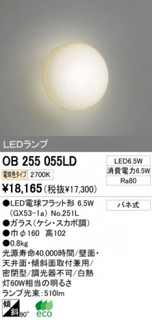ODELIC �����ǥ�å� LED ����������󥰥饤�� OB255055LD �ᥤ��̿�