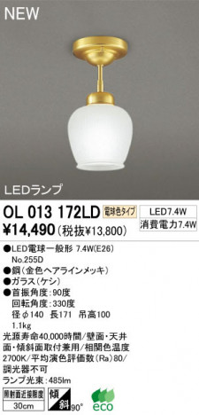 ODELIC ǥå LED ݥåȥ饤 OL013172LD