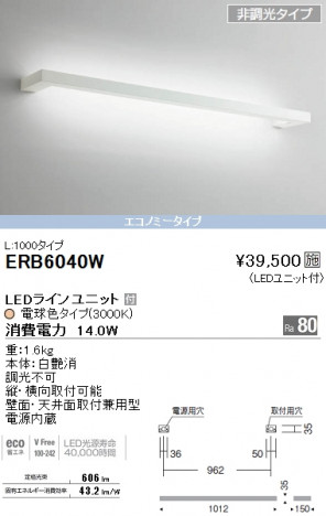 ��ƣ���� ENDO LED �֥饱�å� ERB6040W �ᥤ��̿�