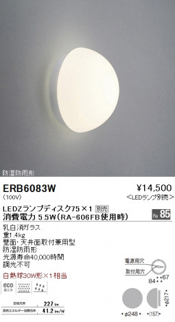 ��ƣ���� ENDO LED �����ȥɥ� ERB6083W �ᥤ��̿�