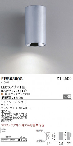 ��ƣ���� ENDO LED �֥饱�å� ERB6300S �ᥤ��̿�