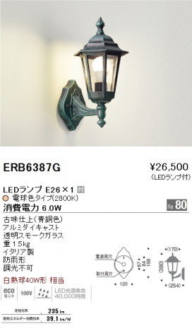 ��ƣ���� ENDO LED �����ȥɥ� ERB6387G �ᥤ��̿�