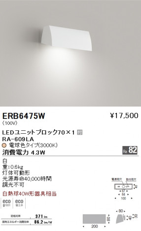 ��ƣ���� ENDO LED �֥饱�å� ERB6475W �ᥤ��̿�