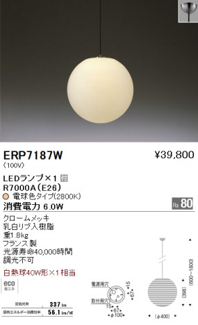 ƣ ENDO LED ڥ ERP7187W ᥤ̿