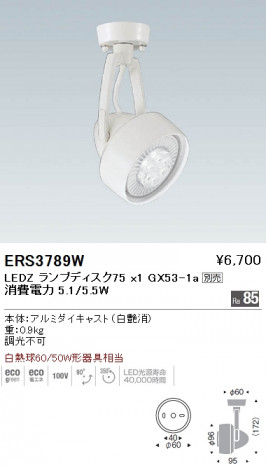 ��ƣ���� ENDO LED ���ݥåȥ饤�� ERS3789W �ᥤ��̿�