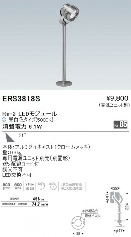 ��ƣ���� ENDO LED ���ݥåȥ饤�� ERS3818S �ᥤ��̿�