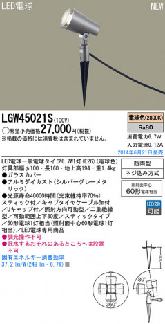 Panasonic LED�������ƥꥢ�������ȥɥ� LGW45021S �ᥤ��̿�