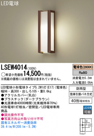 Panasonic LED�������ƥꥢ�������ȥɥ� LSEW4014 �ᥤ��̿�