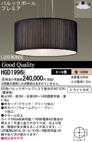 Panasonic �ڥ����� HGD1996E �ᥤ��̿�