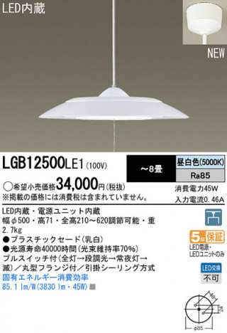 Panasonic LED �ڥ����� LGB12500LE1 �ᥤ��̿�