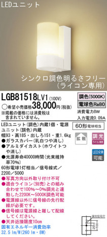 Panasonic LED �֥饱�å� LGB81518LV1 �ᥤ��̿�