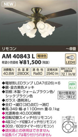 �������߾��� KOIZUMI ����ƥꥢ�ե��� AM40843L ���β���