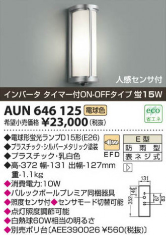 �������߾��� KOIZUMI �ɱ����֥饱�å� AUN646125 ���β���