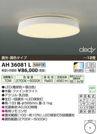 �������߾��� KOIZUMI LED������� AH36081L ���β���