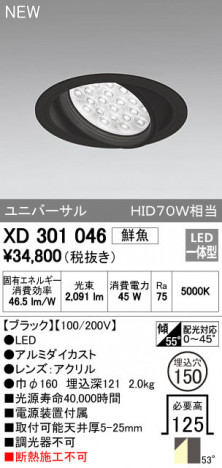 ODELIC �����ǥ�å� ������饤�� XD301046 �ᥤ��̿�