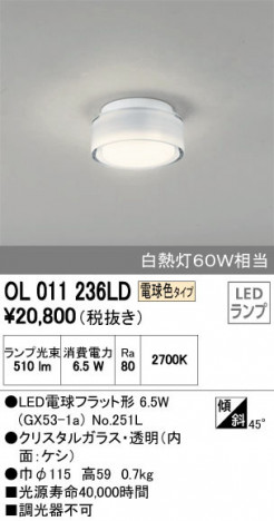 ODELIC �����ǥ�å� ����������󥰥饤�� OL011236LD �ᥤ��̿�