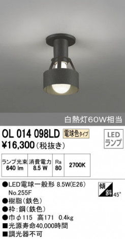 ODELIC �����ǥ�å� ����������󥰥饤�� OL014098LD �ᥤ��̿�