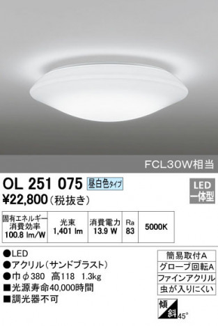 ODELIC �����ǥ�å� ����������󥰥饤�� OL251075 �ᥤ��̿�