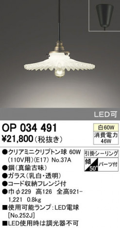 ODELIC �����ǥ�å� �ڥ����ȥ饤�� OP034491 �ᥤ��̿�