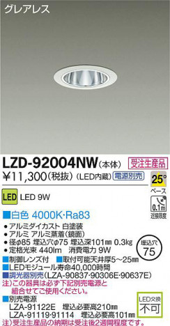 DAIKO ����ŵ� LED������饤�� LZD-92004NW ���ʼ̿�