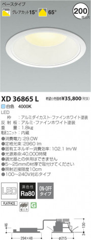 �������߾��� KOIZUMI LED������饤�� XD36865L ���β���