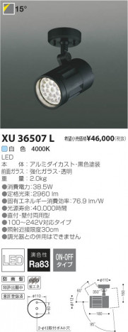 �������߾��� KOIZUMI LED�����ȥɥ����ݥåȥ饤�� XU36507L ���β���