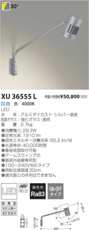 �������߾��� KOIZUMI LED�����ȥɥ������ॹ�ݥåȥ饤�� XU36555L ���β���
