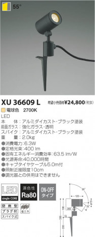 �������߾��� KOIZUMI LED�����ȥɥ����ѥ������ݥåȥ饤�� XU36609L ���β���