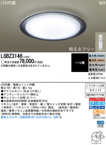 Panasonic LED ������󥰥饤�� LGBZ3146 �ᥤ��̿�