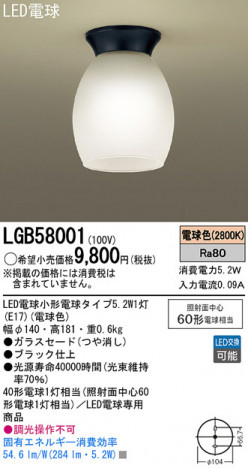 Panasonic LED ������󥰥饤�� LGB58001 �ᥤ��̿�