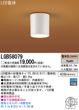 Panasonic LED ������󥰥饤�� LGB58079 �ᥤ��̿�