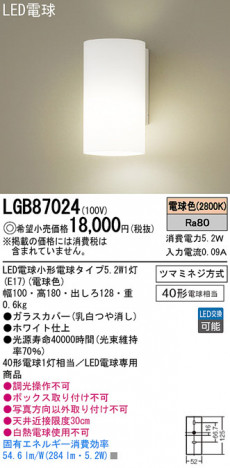 Panasonic LED �֥饱�å� LGB87024 �ᥤ��̿�
