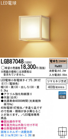 Panasonic LED �֥饱�å� LGB87048 �ᥤ��̿�