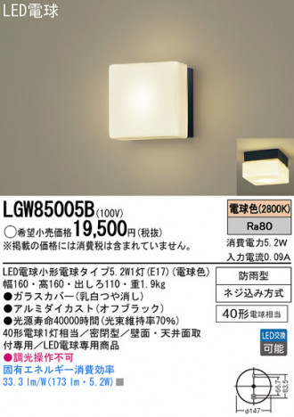 Panasonic LED �������ƥꥢ�������ȥɥ� LGW85005B �ᥤ��̿�