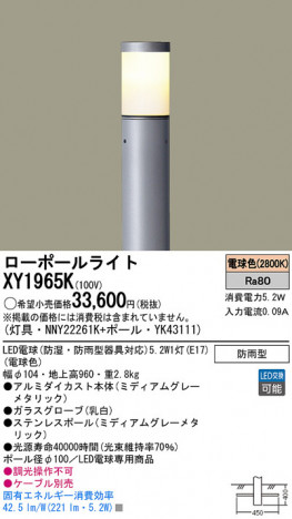 Panasonic LED �������ƥꥢ�������ȥɥ� XY1965K �ᥤ��̿�