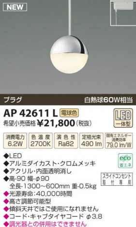 �������߾��� KOIZUMI �ڥ����� LED AP42611L ���β���