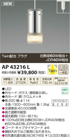 �������߾��� KOIZUMI �ڥ����� LED AP43216L ���β���