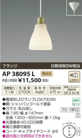 �������߾��� KOIZUMI �ڥ����� LED AP38095L ���β���